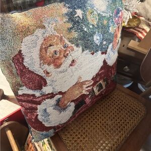 Festive Santa Claus Holiday Pillow